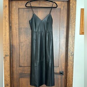 Banana Republic faux leather midi dress. NWT
